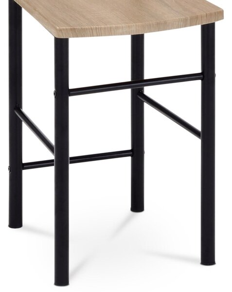 Autronic NEMÝ SLUHA - vešiak z MDF a kovu s integrovaným sedákom - 119 cm - čierny