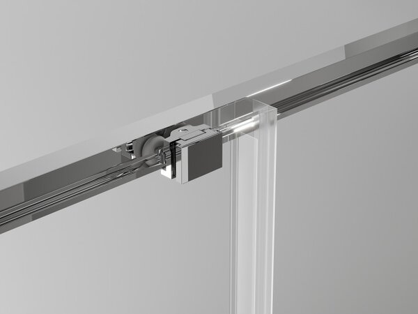 Mexen Exo-S Duo štvorcový sprchovací kút so zasúvacími dverami 90 x 90 cm, transparentný, chróm - 8111-090-090-01-00