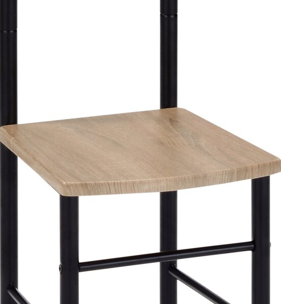 Autronic NEMÝ SLUHA - vešiak z MDF a kovu s integrovaným sedákom - 119 cm - čierny