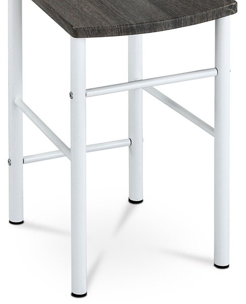 Autronic NEMÝ SLUHA - vešiak z MDF a kovu s integrovaným sedákom - 119 cm - biely