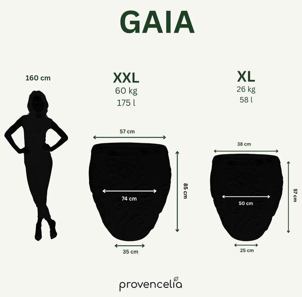 Keramický kvetináč Gaia - Tropická Zelená XXL (80 cm x 85 cm)