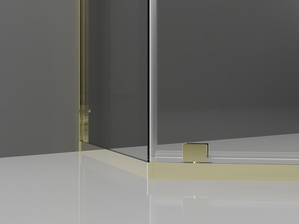 Mexen Exo-R päťhranná sprchová kabína 90 x 90 cm, transparentná, zlatá - 812-090-090-50-00