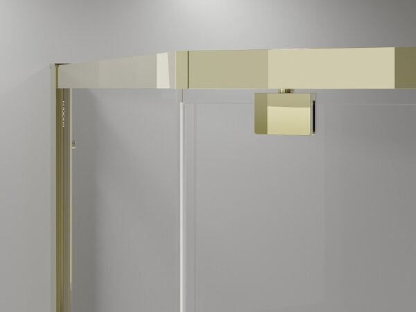 Mexen Exo-R päťhranná sprchová kabína 90 x 90 cm, transparentná, zlatá - 812-090-090-50-00