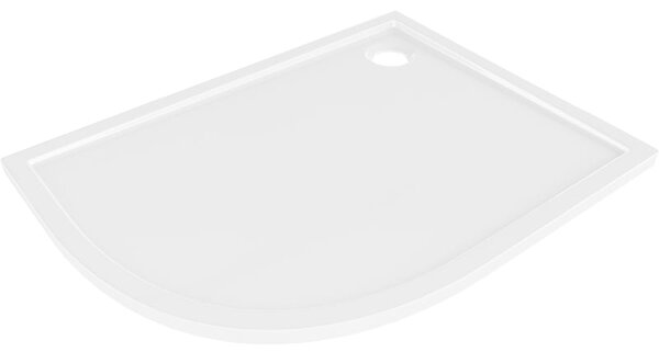 Mexen Flow asymetrický polkruhový sprchový kút slim pravý 90 x 80 cm, biely lesk - 46Q108090R