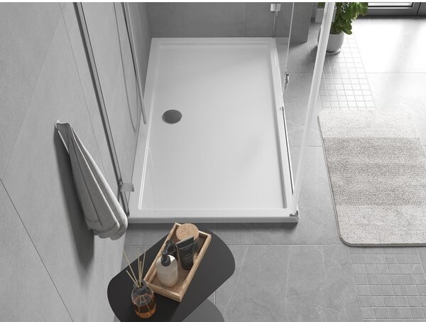 Mexen Flow štvorcový sprchovací kút slim 160 x 100 cm, biely lesk - 46R101016