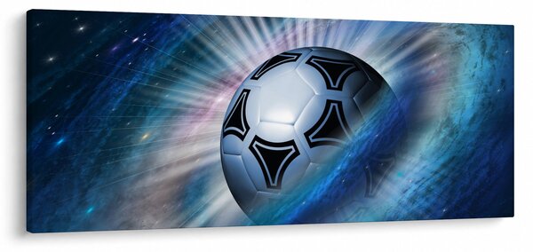Obraz - Futbalová lopta vo vesmíre (120x50 cm)