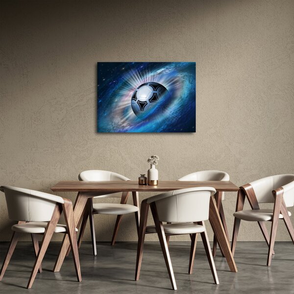 Obraz - Futbalová lopta vo vesmíre (70x50 cm)