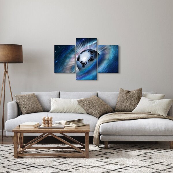Obraz - Futbalová lopta vo vesmíre (90x60 cm)