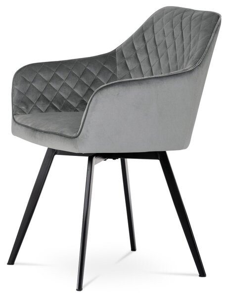 Autronic Otočná JEDÁLENSKÁ A KONFERENČNÁ STOLIČKA - šedá - 57 x 84 x 61 cm
