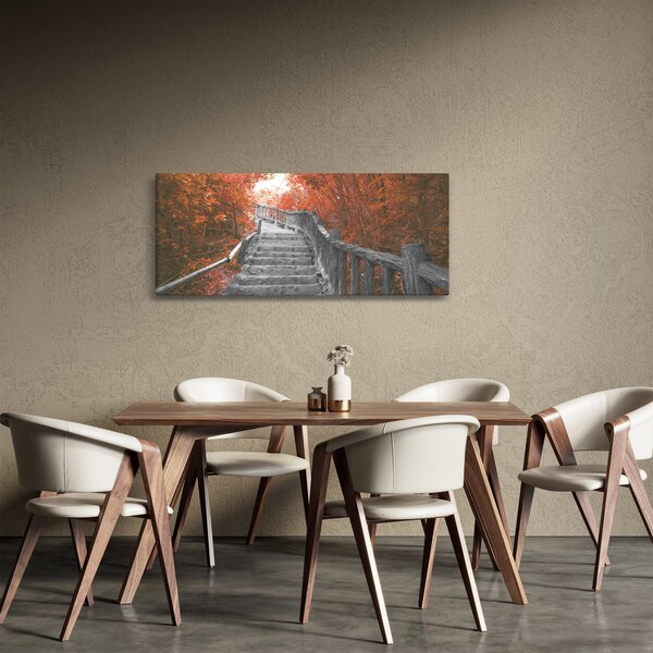 Obraz - Schody v prírode, oranžová (120x50 cm)