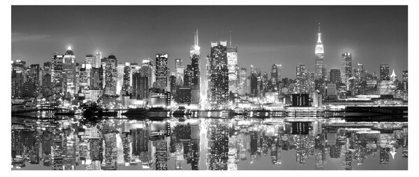Obraz - New York, čiernobiely (120x50 cm)