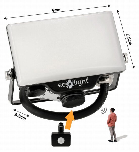 ECOLIGHT LED reflektor 10W 2v1 - studená biela