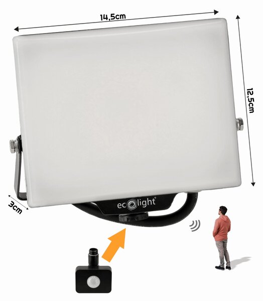 ECOLIGHT LED reflektor 30W 2v1 - studená biela