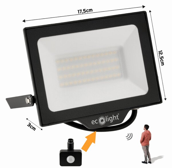ECOLIGHT LED reflektor 50W 2v1 - studená biela