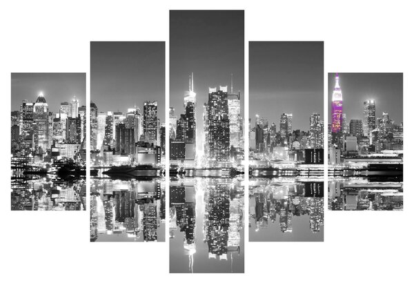 Obrázok - New York a fialový mrakodrap (150x105 cm)