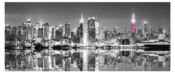 Obrázok - New York a fialový mrakodrap (120x50 cm)