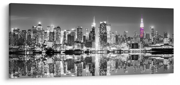 Obrázok - New York a fialový mrakodrap (120x50 cm)