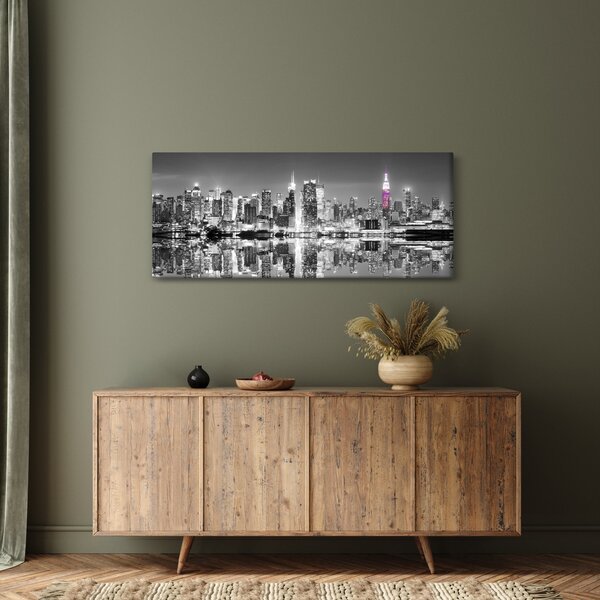 Obrázok - New York a fialový mrakodrap (120x50 cm)