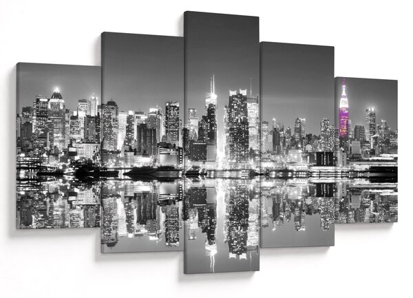 Obrázok - New York a fialový mrakodrap (150x105 cm)