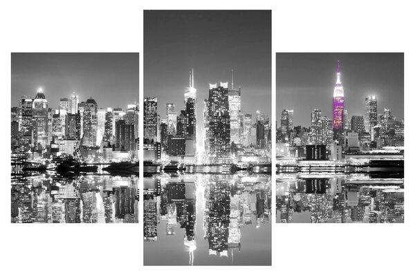 Obrázok - New York a fialový mrakodrap (90x60 cm)