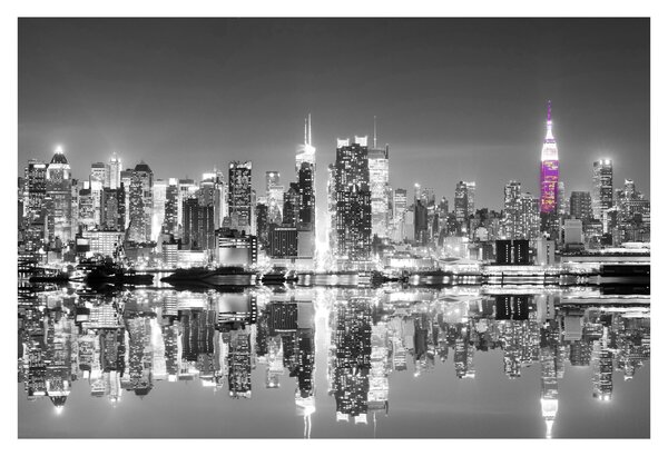 Obrázok - New York a fialový mrakodrap (90x60 cm)