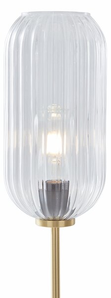 Stojaca lampa v štýle Art Deco mosadz s priehľadným sklom - Rid