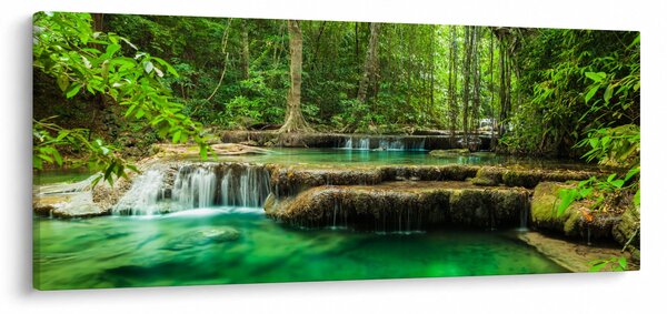 Obraz - Zelený vodopád (120x50 cm)