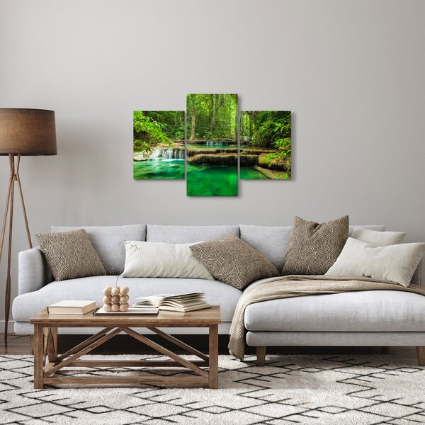 Obraz - Zelený vodopád (90x60 cm)