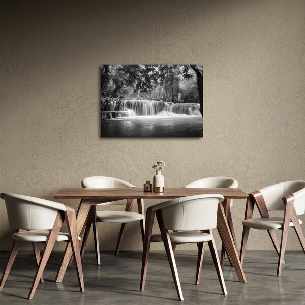 Obraz - Čiernobiely vodopád (70x50 cm)