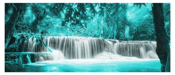Obraz - Modrý vodopád (120x50 cm)