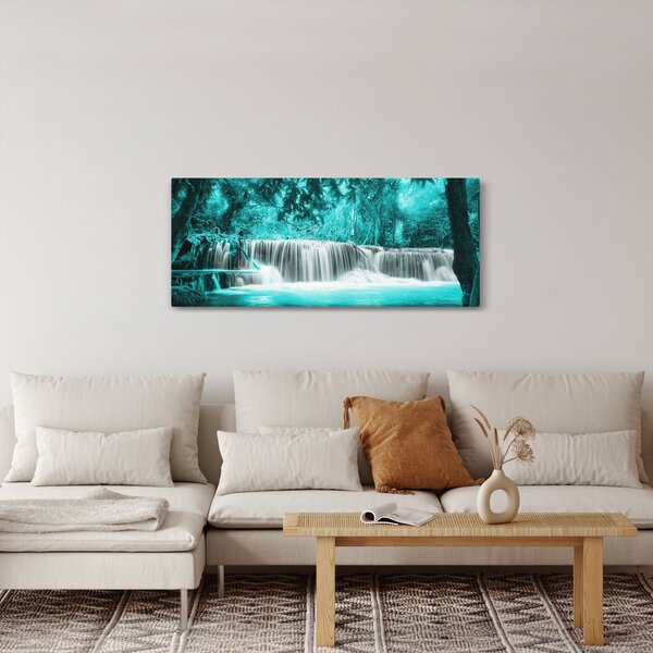 Obraz - Modrý vodopád (120x50 cm)