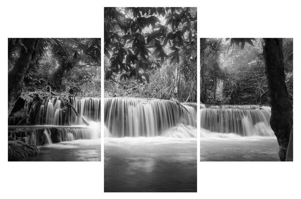 Obraz - Čiernobiely vodopád (90x60 cm)