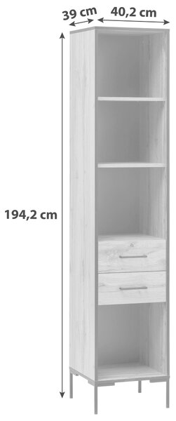 REGÁL NA ŠANÓNY, farba duba, 40,2/194,2/39 cm MID.YOU - Online Only kancelárie, Online Only