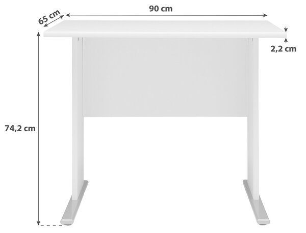 PÍSACÍ STÔL, biela, 90/65/74,2 cm MID.YOU - Online Only kancelárie, Online Only