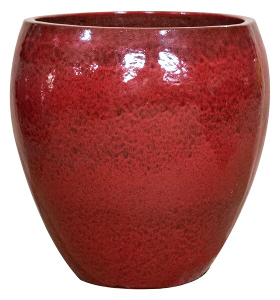 Keramický kvetináč LAFONTAINE - Tropická Červená. M (28 cm x 32 cm)