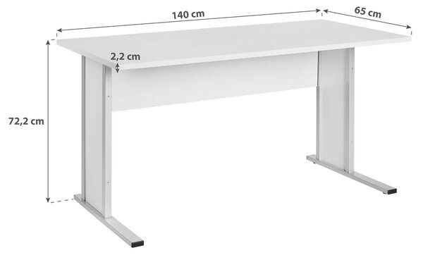 PÍSACÍ STÔL, farba buka, 140/65/72,2 cm MID.YOU - Online Only kancelárie, Online Only