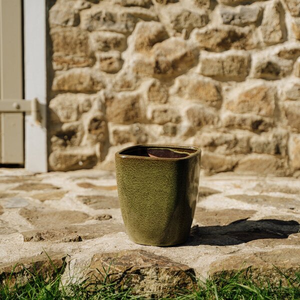 Keramický kvetináč VAUBAN - Jesenná Zelená S (18 cm x 21 cm)