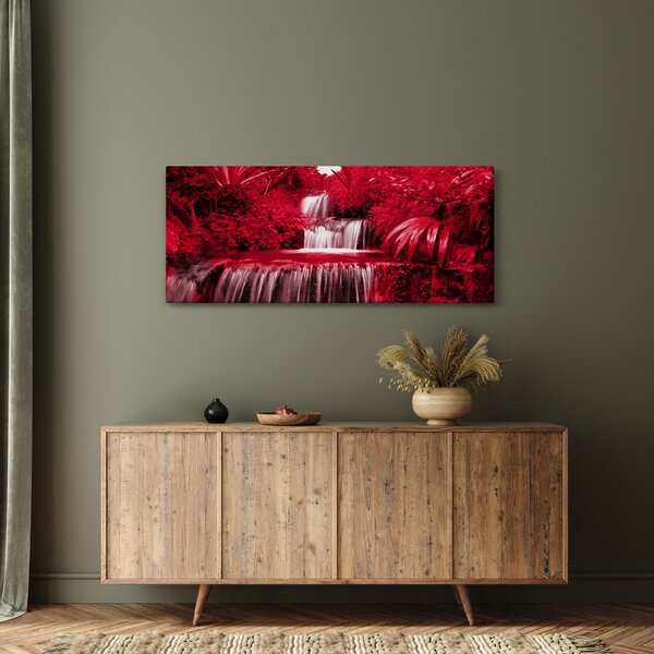 Obraz - Indonézske vodopády v červenej (120x50 cm)