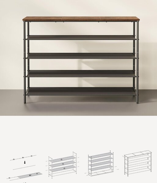 SONGMICS Botník Vasagle Kua 120 cm hnedý/čierny