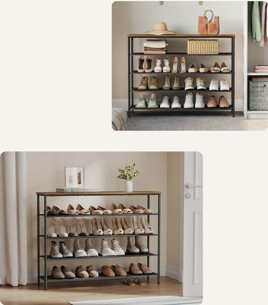 SONGMICS Botník Vasagle Kua 120 cm hnedý/čierny