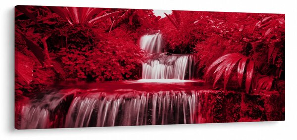 Obraz - Indonézske vodopády v červenej (120x50 cm)