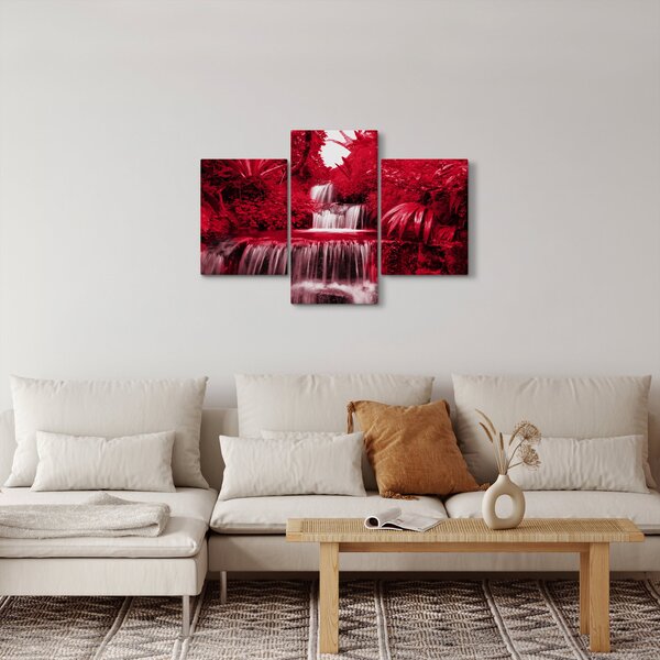 Obraz - Indonézske vodopády v červenej (90x60 cm)