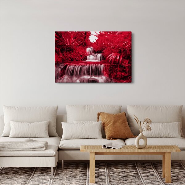 Obraz - Indonézske vodopády v červenej (90x60 cm)