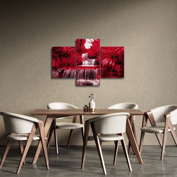 Obraz - Indonézske vodopády v červenej (90x60 cm)