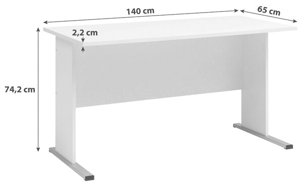 PÍSACÍ STÔL, biela, 140/65/74,2 cm MID.YOU - Online Only kancelárie, Online Only