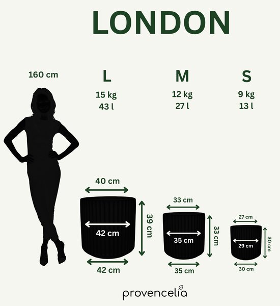 Keramický kvetináč London – Žltá S (29 x 30 cm)