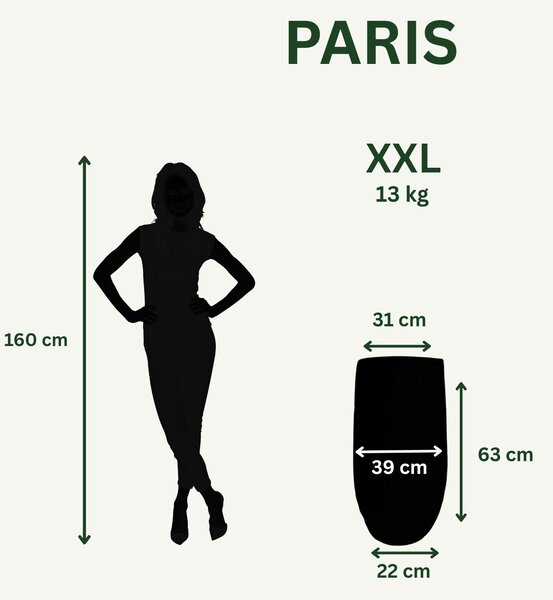 Keramický kvetináč Paris – biely XXL (39 x 63 cm)