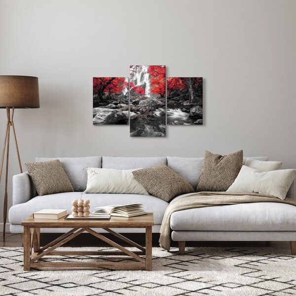 Obraz - Vodopády v jesennej krajine (90x60 cm)