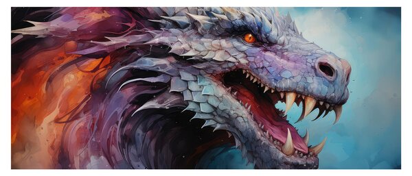 Obraz - Ilustrácia draka (120x50 cm)