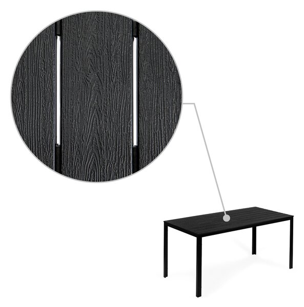 ModernHome Záhradný stôl 156 x 78 cm - Čierny